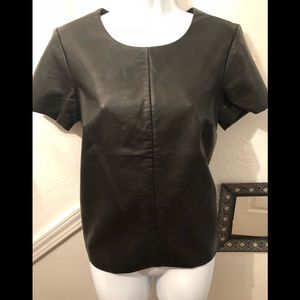 Express Black Faux Leather Top